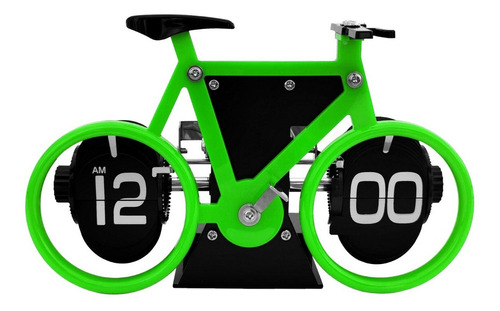 Reloj Decorativo Flip Bicicleta De Escritorio (dif Colores) Color Verde