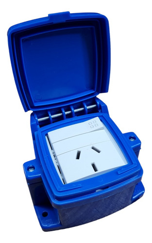 Caja Capsulada Exterior 1 Interruptor Y Toma Azul Ip44