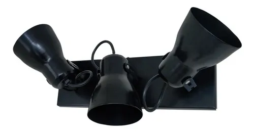 Aplique Spot Económico De Chapa 3 Luces Base Rectangular