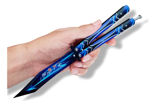 Navaja Balisong Mariposa Sin Filo Tanto Azul Trainer B613