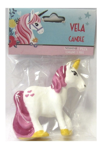 Vela Velita Unicornio Magico Pony Cera Pastel Cumpleaños Gm