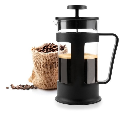 Cafetera O Tetera Francesa De Borosilicato 600 Ml Ibili Color Negro