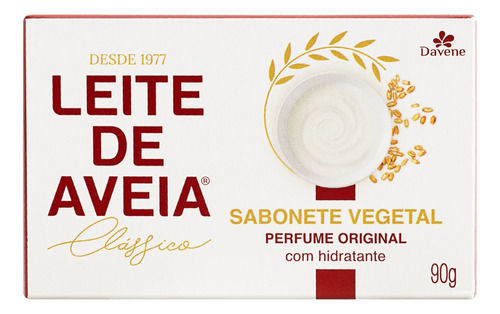 Sabão em barra Davene Vegetal Perfume Original Clássico Leite de Aveia de 90 g