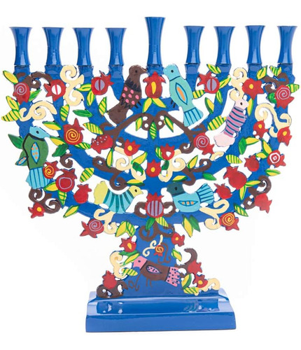 Menorah De Yair Emanuel, Estilo «árbol Con Pájaros», Metal