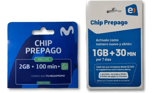 Pack 100 Unidades Mixto Chips Movistar Y Entel