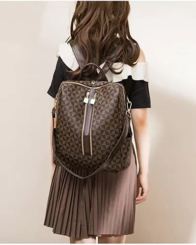 Bolsa-mochila Mujer Cuero Sintético Formal O Casual Moda –