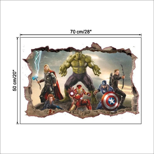 Vinil Decorativo Sticker Adhesivo Infantil Marvel