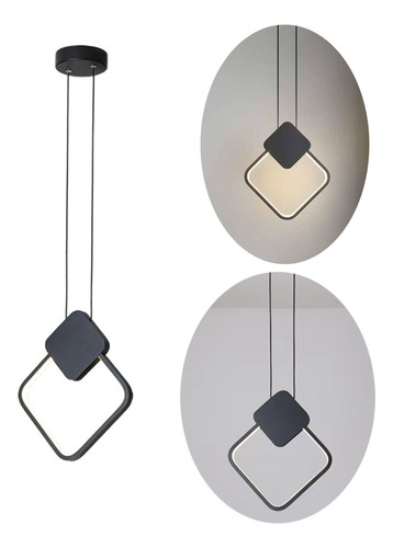 . Lámpara Colgante Led Cuadrada Minimalista Moderna