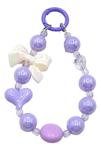 Correa De Muñeca Con Asa Para Bolso Con Cuentas, Violeta