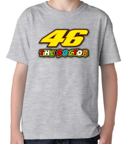 Remera Gris Niño Sublimada 46 The Doctor Valentino Rossi