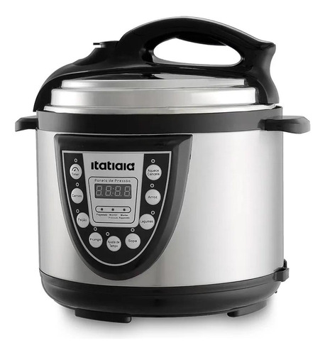 Panela De Pressão Elétrica Midi 5l Inox Com Preto 220v