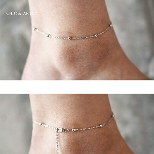 Pulseras De Tobillo Chic & Artsy, Tobilleras De Cadena Con C