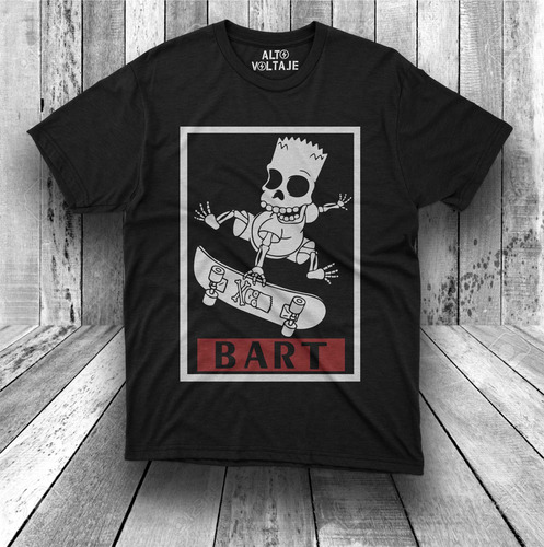 Playera Bart Esqueleto En Patineta
