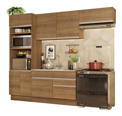 Armário De Cozinha Completa 270cm Rustic Glamy Madesa 15