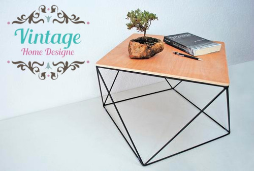 Imagen 5 de 9 de Mesa De Centro Auxiliar Metálica Y Madera
