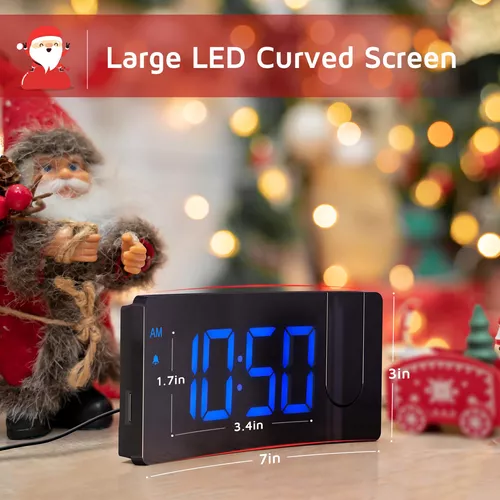 GOLOZA Reloj despertador digital para dormitorios y proyección con  proyector giratorio de 180°