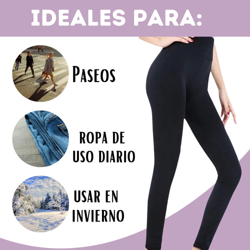 Calza Reductora Mujer De Algodón + Polar Con Tiro Alto