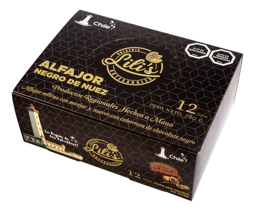 Alfajores Lili´s, Manjar Nuez Caja 12 Unidades, 65 Gr Un.