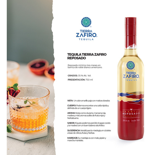 Tequila Tierra Zafiro Reposado 750 Ml