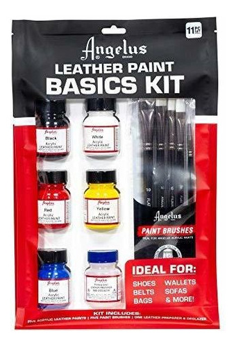 Pintura Acrílica Angelus Leather Paint Starter Kit Con Desg