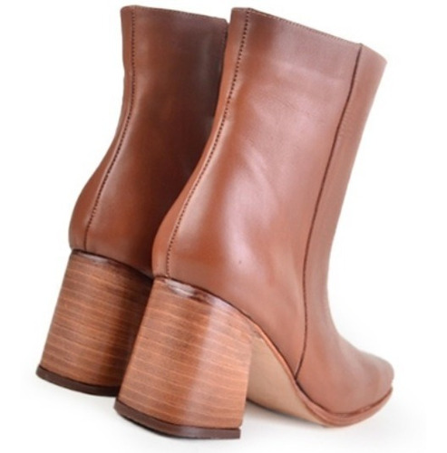Botinetas Botitas De Mujer De Cuero Fresa - Ferraro