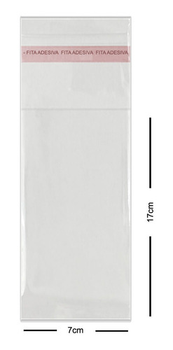 Imagem 2 de 4 de Saco Adesivado Transparente 7x17 Pacote Com 100 Unidades