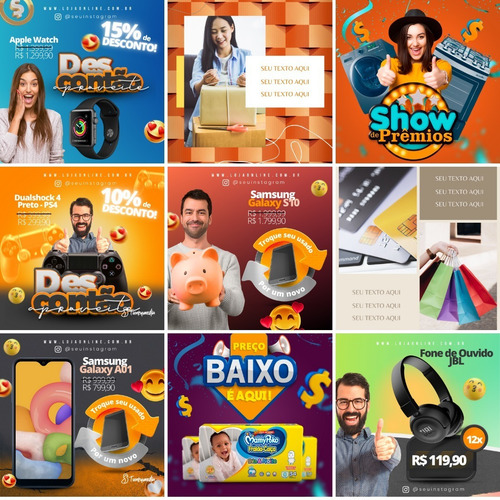 Pack E-commerce - 42 Templates Editaveis Para Canva