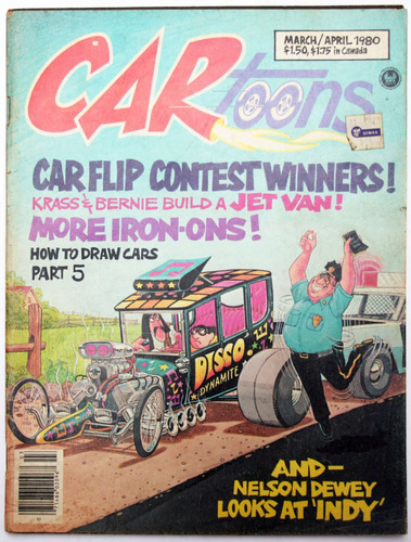 Car Toons Comic De Aventuras En Autos 1980 Calcomania Ingles