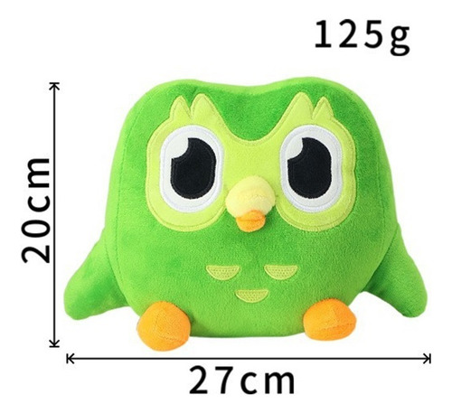 Duolingo Coruja Verde Cartoon Pelúcia 30cm