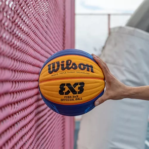 Bola de Basquete Wilson Oficial Fiba 3X3 Azul e Amarela 