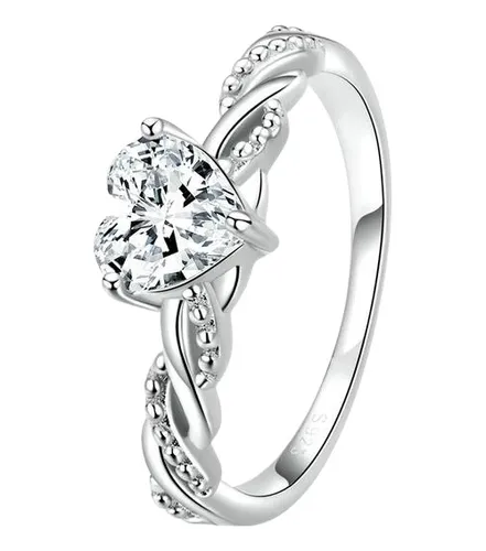 Anillo Plata 925 Mujer Amor Eterno Circ n Brillante