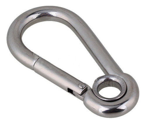 Kit 4 Mosquetão Trava Rápida Carga Max125kg Em Aço Inox 8 Mm