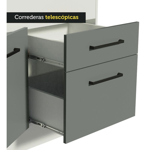 Mueble De Cocina Integral Agata 270 Cm 04 - Blanco Gris