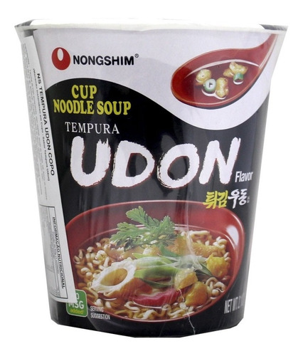 Lamen Copo Tempura Udon Cup Noodle Nongshim Macarrão 62g
