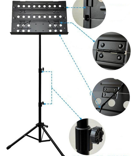 Música Plegable Plegable Profesional Metal Resistente