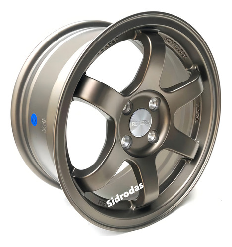 Jogo 4 Rodas Aro 15x7 Rodera Te37 4x100 Bronze Rdr09