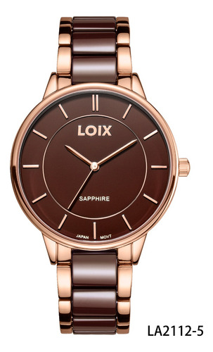 Reloj Muje Rloix®  La2112-5 Oro Rosa Con Café, Tablero Café