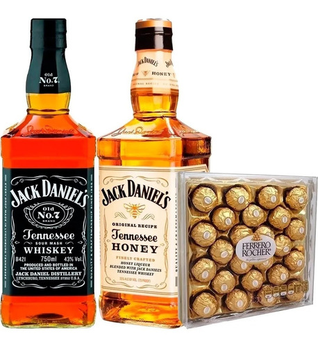 Jack Daniels Nr7,,honey Mas Ferrero Rocher De 24 Unidades