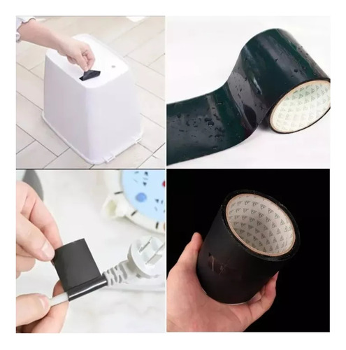 Cinta Flex Tape Impermeable Autofusion Pega Sella Todo Negra Cinta Para Tuberia