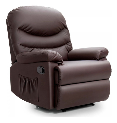 Sillón Recliner Massage 1 Cuerp Pu Marronwalnew La Sensacion