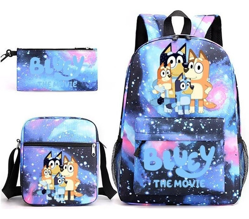 Nuevo Mochilas Escolares Bluey Set De Lápices De Moda De 3 P