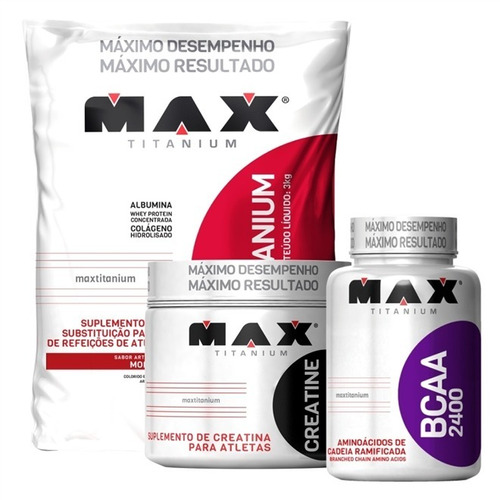 Massa Max Titanium Barato 3kg + Creatina Brinde Bcaa 60 Caps