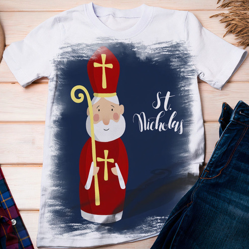 Camiseta Feliz Natal São Nicolau St Nicholas 01 - Dicelli