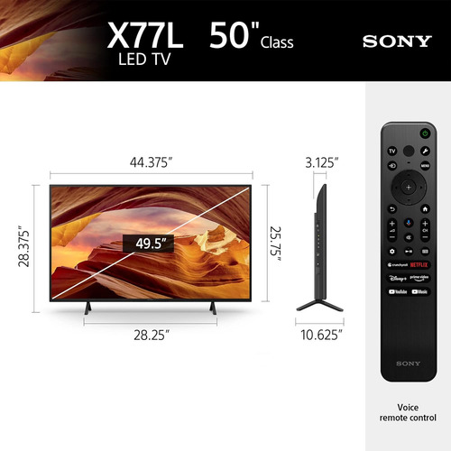 Sony Pantalla 50 Bravia Led 4k Uhd Smart Kd-50x77l (Reacondicionado)