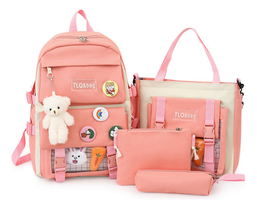 Set 4pcs Mochilas Escolar Para Estudiante Mochila De Gran Capacidad Para Niñas Mochila Para Laptop