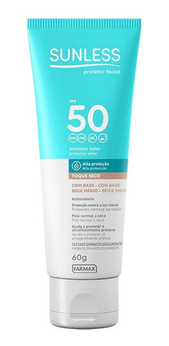 Kit Com 4 Protetor Solar Facial Bege Med Fps50 60g Sunless