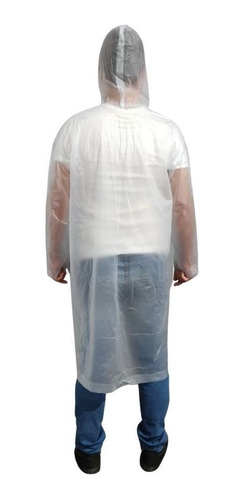 Imagem 4 de 6 de Capa De Chuva Incolor Com Capuz Unissex Pvc Transparente