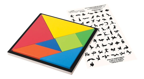 Tangram Madera Rompecabezas Material Didáctico Juego 7 Pzas