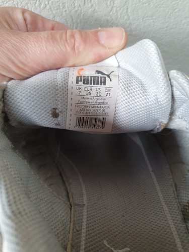 Zapatillas Puma Talle 35 Blancas