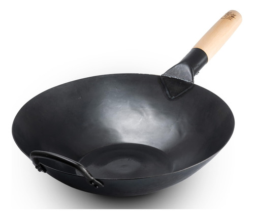 Craft Wok Black13 Wok Plano De Acero Al Carbono Martillado P